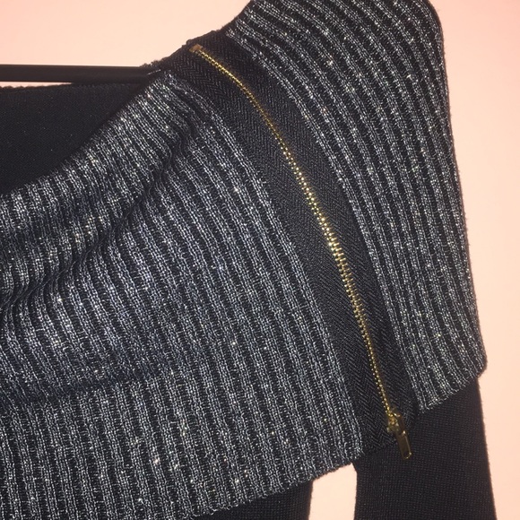Venus Size XS Black Off Shoulder Cowl Sweater - Picture 2 of 5
